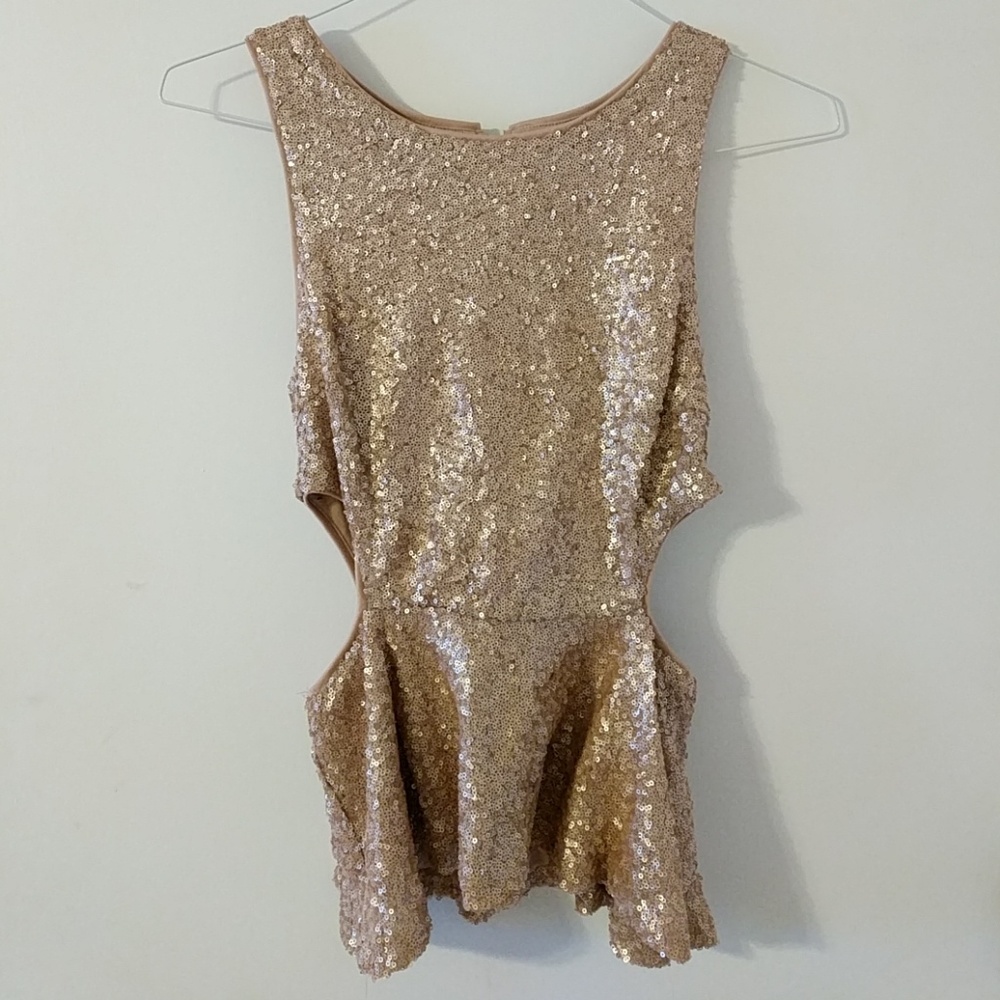 Blush Sequin Party Top